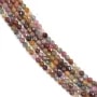 Rubis saphir rond  facetté 3mm sur fil 39cm