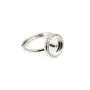 Einstellbarer Ring für 10mm Donut-Cabochon - Zirkoniumoxid - Silber x 1Stk
