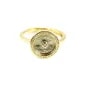 Anillo ajustable para cabujón donut 10mm - Óxido de circonio - Oro x 1ud