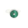 Anel ajustável para cabochão Donut de 10 mm - Óxido de zircónio e prata esterlina 925 x 1 unidade