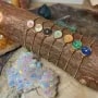 Cabochon Pierre de lune orange donut 10mm x 1pc
