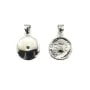 Pendentif pour cabochon donut 10mm - oxyde de zirconium - Argenté x 1pc