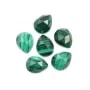 Malachite sfaccettata a goccia cabochon 8x10mm x 1pc