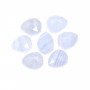 Calcedonia facetada gota cabujón 8x10mm x 1pc