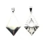 Ciondolo con diamante per goccia cabochon 8x10mm - Placcato argento x 1pc