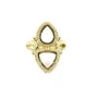 Bague réglable pour cabochon goutte & triangle - Doré x 1pc