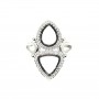 Bague réglable pour cabochon goutte & triangle - Argenté x 1pc