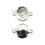 Intercalaire pour cabochon rond 10mm - Argenté x 1pc