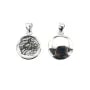 Pendentif pour cabochon rond 10mm - Argenté x 1pc