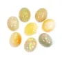 Ethiopian opal in cabochon, multicolored, in oval shape, 7 * 9mm x 1pc