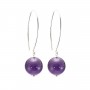 Boucle d'oreille argent 925 amethyste 12mm x 2pcs 
