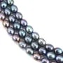 Perle de culture d'eau douce, bleu, olive, 8-9mm x 36cm