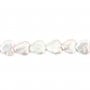 Perle de culture d'eau douce, blanche, coeur, 11-12mm x 40cm