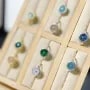 Anillo ajustable para cabujón donut 10mm - Óxido de circonio - Oro x 1ud