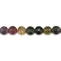 Tourmaline multicolore, de forme ronde plate facetté, 6mm x 39cm