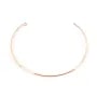Bracelet jonc, avec 2 anneaux soudé, plaqué par "flash or" rosé sur laiton, 65x49mm x 1pc