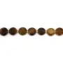 Oeil de tigre rond plat facetté 8mm x 8pcs