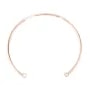 Bracelet jonc avec 2 anneaux plaqué par "flash" or rosé sur laiton 60mm x 1pc