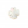 Nacre blanche en forme de trèfle à 4 feuilles 13mm x 1pc