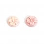 Cabochon Cameo Muschel rosa rund Blume 8mm x 1St