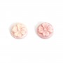 Cabochon Cameo Rosa Concha flor redonda 8mm x 1pc