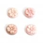 Cabochon Cameo Muschel rosa rund Blume 8mm x 1St