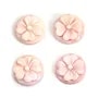 Cabochon Camée Conque rose rond fleur 12mm x 1pc