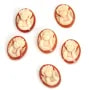 Cabochon Cameo Conque Karneol Oval Engel 8x10mm x 1St