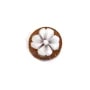 Cabochon Camée Conque sardoine rond fleur 10mm x 1pc
