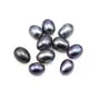 Grey violet oval freshwater pearl 7-8x9-11mm with large drilling 1.0mm x 10pcs