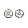 Cabochon Cameo Mother-of-pearl round flower 16mm x 1pc