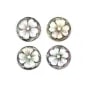 Cabochon Cameo Mother-of-pearl round flower 12mm x 1pc