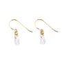 Brinco com gota de óxido de zircónio 4x6mm - Preenchido a ouro x 2pcs
