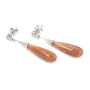 Earrings Gemstone de lune orange drop 7x23mm - Silver 925 Rhodium x 2pcs