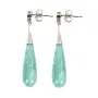 Boucles d'oreilles Amazonite du Pérou goutte 7x23mm - Argent 925 Rhodié x 2pcs