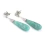 Orecchini a goccia in amazzonite peruviana 7x23 mm - Argento 925 rodiato x 2 pezzi