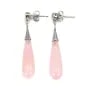 Pendientes de Cuarzo Rosa 7x23mm - Plata de Ley 925 Rodio x 2pcs