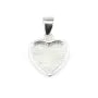 Pendentif pour cabochon coeur 9x10mm - Argent 925 x 1pc
