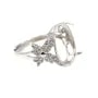 Anillo flor ajustable para cabujón 13x18mm - óxido de circonio y plata 925 rodiada x 1ud