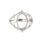 Anello regolabile decorato per cabochon 10x14mm - Ossido di zirconio e argento 925 rodiato x 1 pezzo