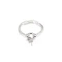Adjustable ring with clasp for half drilled  - Silver 925 rhodium x 1pc