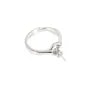 Adjustable ring with clasp for half drilled  - Silver 925 rhodium x 1pc