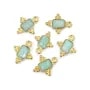 Ciondolo rettangolare in amazzonite in argento 925 dorato 10x13 mm x 1 pezzo