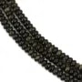 Obsidian roundel - Heishi - 2x4mm x 39cm