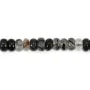 Schwarzer Rutilquarz Rondell - Heishi - 2x4mm x 39cm