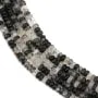 Schwarzer Rutilquarz Rondell - Heishi - 2x4mm x 39cm