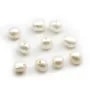 Perle d'eau douce blanche baroque 7-9mm large perçage 1.9mm x 20pcs