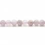 Kunzite de couleur violette, de forme ronde, 6mm x 39cm