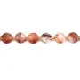 Quartz Hématoïde rouge (Quartz feu) rond plat facetté 8mm x 38cm