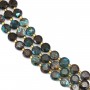 Azurite Malachite rond plat facetté 8mm x 38cm